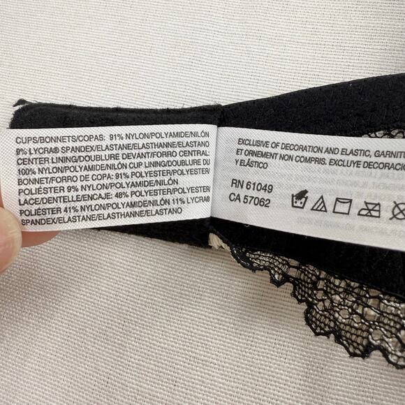 Wacoal Women's Embrace Lace Underwire Bra High Cut Panty Set 36C Small Black - Picture 7 of 15